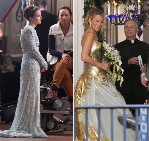 gossip girl wedding dress reveals — blair and serena wedding dresses hollywood life