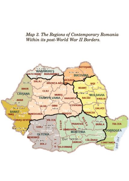 The Regions Of Contemporary Romania Within Its Post World War Ii