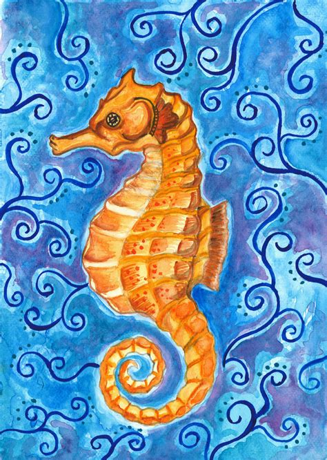 Seahorse Painting By Magizoom On Deviantart