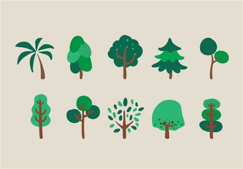 Vector Trees Illustration Set 137288 Plants Free Download Tree