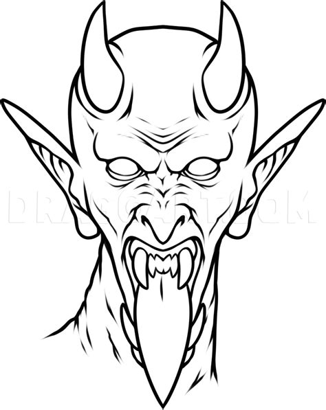 How To Draw A Satan Tattoo Coloring Page Trace Drawing