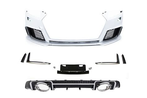 Bkm Front Bumper Kit With Rear Diffuser Rs Style Glossy Black Fits Audi Tt Tts Mk Bk