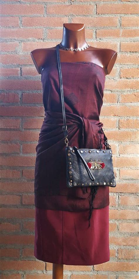 Black Leather Handbag Steampunk Gothic Style Etsy Black Leather