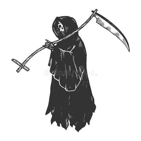 Grim Reaper Black White Stock Illustrations 1625 Grim Reaper Black