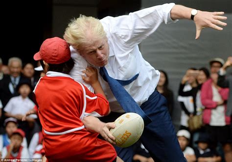 Boris Johnson Flattens Japanese Schoolboy During Game Of Street Rugby