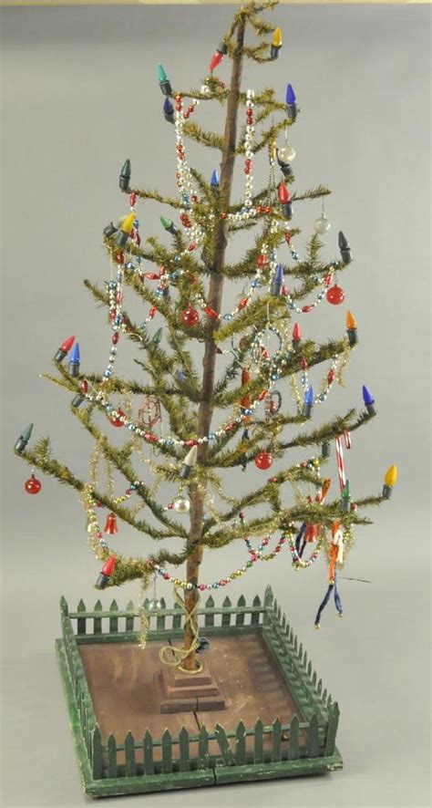 Feather Tree With Lights Primitive Christmas Trees Gingerbread