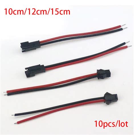 10pcs 5Pairs 10cm 15cm JST SM 2Pins Plug Male To Female Male Wire