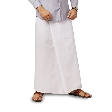 Mens Wear White Sarong Lungi Mundu Dhoti Long 100 Etsy