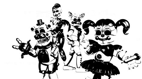 Black And White Of Five Nights at Freddy's Sister Location 4K HD FNAF Wallpapers | HD Wallpapers ...