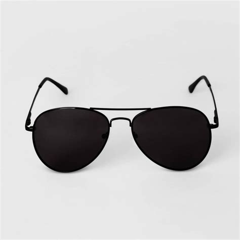 men s aviator metal sunglasses goodfellow and co™ black in 2021 black aviator sunglasses