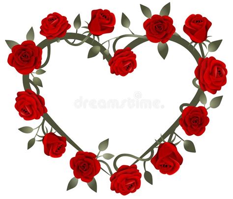 Red Roses Heart Frame Stock Vector Illustration Of Wedding 146424456