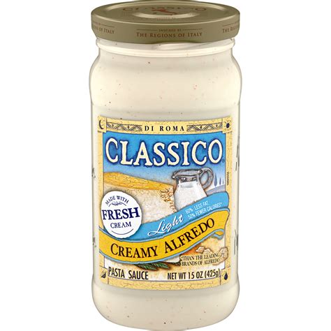 Classico Light Creamy Alfredo Pasta Sauce, 15 oz Jar - Walmart.com - Walmart.com