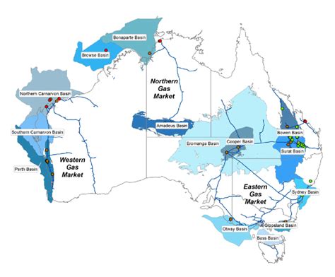 Australias Gas Markets Major Gas Producing Basins Gas Pipelines