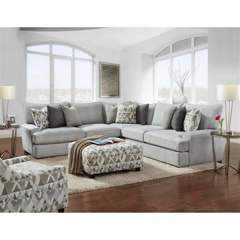 Yaheetech living room sets sectional sofa faux leather 2 pieces living room futon bed sectional furniture set modern futon couch sets for living room futon bed w/chaise lounge black. Fusion Furniture Alton Silver Contemporary L-Shaped Sectional | Howell Furniture | Sectional Sofas