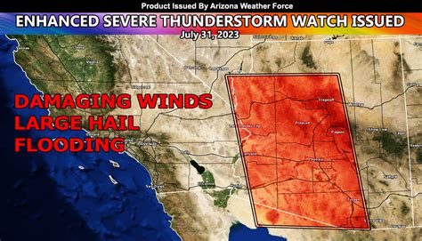 Enhanced Severe Thunderstorm Watch Issued For Arizona As Inverted