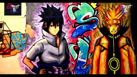 Naruto And Sasuke Graffiti Street Life Crew Sl Crew Youtube