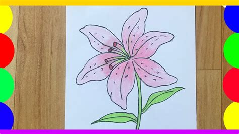 How To Draw A Lily Flower Very Easy For Beginners Lily Sketch Draw