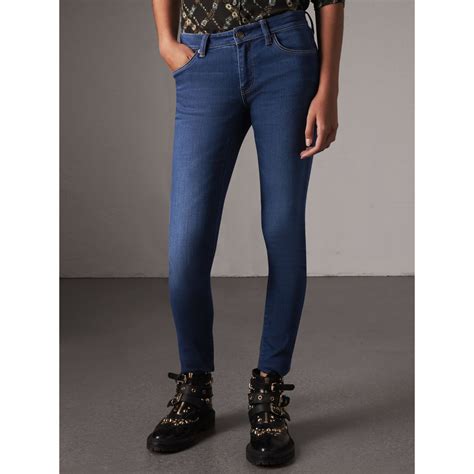 Skinny Fit Low Rise Power Stretch Jeans In Mid Indigo Women