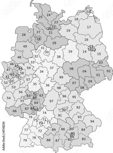 Postleitzahlengebiete Deutschland Zweistellig Stockfotos Und