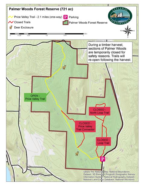 Palmer Woods Trail Maptimber Harvesttrails Closedredgreen The
