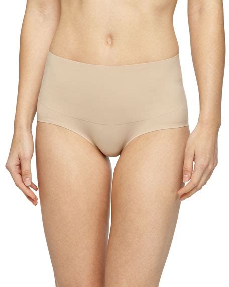 spanx undie tectable® high waist bikini briefs soft nude