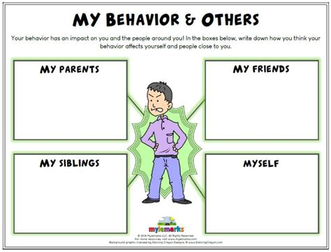Behavior Worksheets With Images Counseling Kids Social Emotional