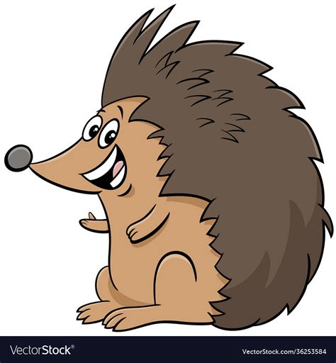 Funny Hedgehog Cartoon Animal Character Royalty Free Vector