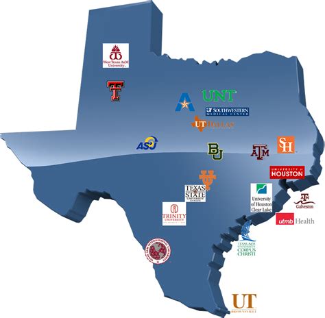 Texas Colleges And Universities Map Draw A Topographic Map