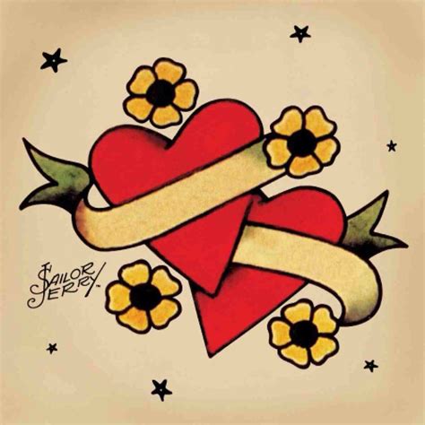 Sailor Jerry Double Heart Sailor Jerry Tattoos Traditional Heart