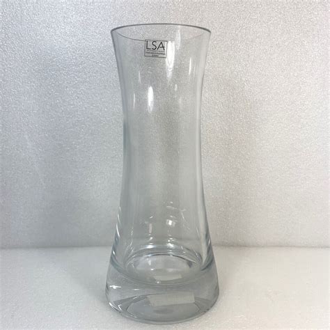 Lsa International Clear Tall Glass Vase Handcrafted Etsy
