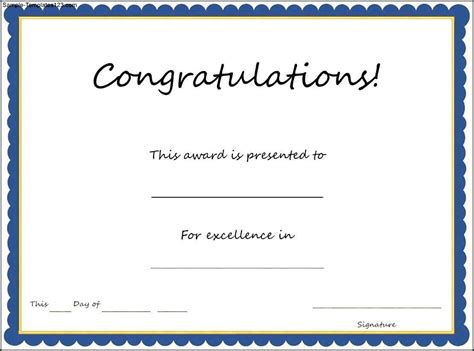 Congratulations Certificate Word Template Great Sample Templates