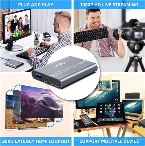 Buy Mypin 4k 60fps Audio Video Hdmi Game Capture Live Gamer Portable Pass Through 4k Full Hd