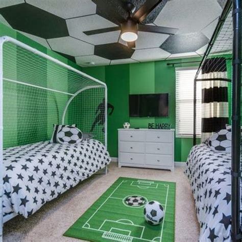 Find your style and create your dream bedroom we spend around one third of our lives in bed, it's therefore all the more crucial that our bedroom should. 35 Coolest Soccer Themed Bedroom Ideas For Boys