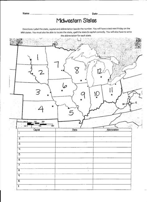 Us Capitals Map Quiz Printable Valid Midwest States And Capitals Map