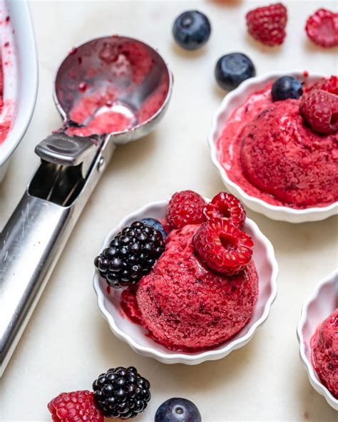 Healthy Mixed Berry Sorbet For A Sweet Clean Eating Treat Clean Food