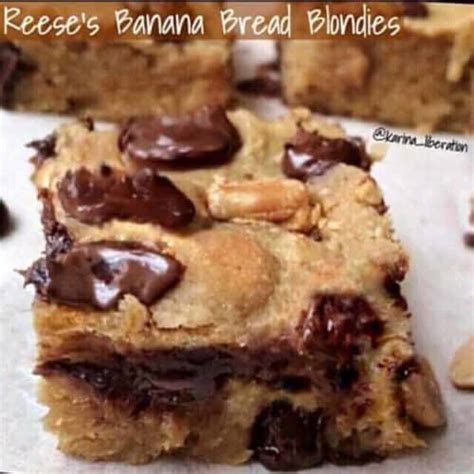 Reeses Banana Bread Blondies Cafe Delites