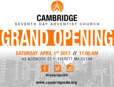 Grand Opening Month Cambridge Seventh Day Adventist Church