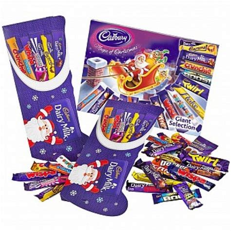 cadbury giant selection pack and christmas stockings chocolate shop