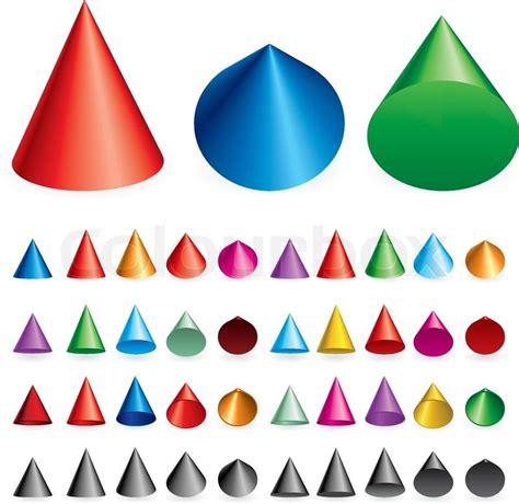 Set Vector Illustration Of Cones Stock Vector Colourbox