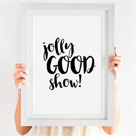 Jolly Good Show Monochrome Print By Giddy Kipper