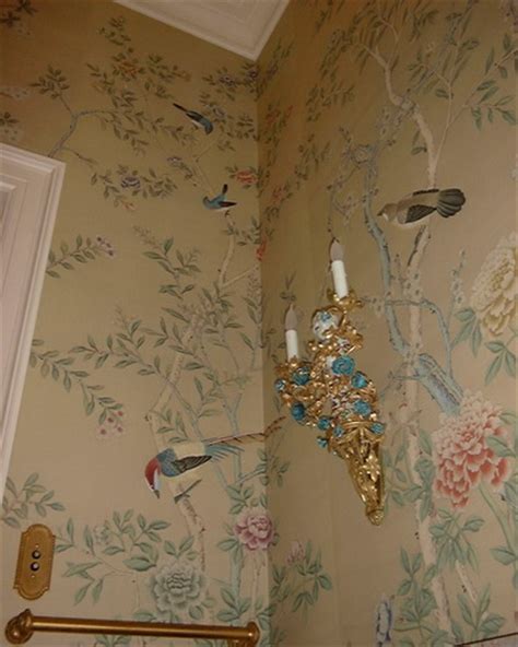 Hand Painted Wallpaper Chinoiserie Wallpaper Silk