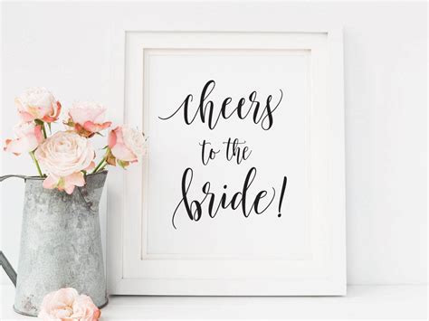 Cheers To The Bride Sign Cheers Bridal Shower Sign Cheers Etsy