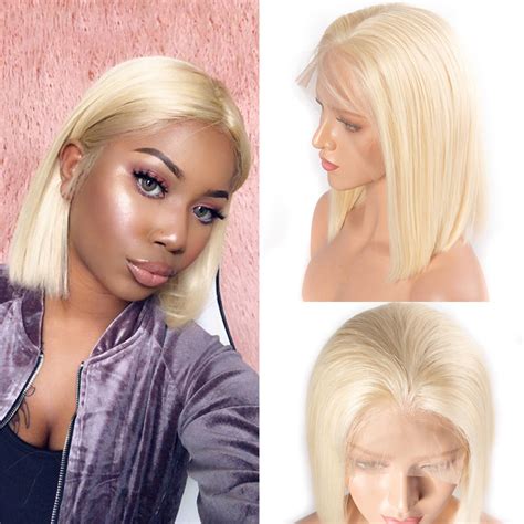 613 Blonde Brazilian Straight 13x6 Lace Front Bob Wigs Recool Hair