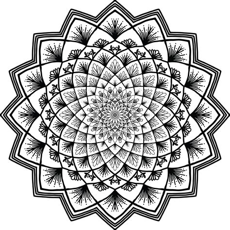 Mandala Black And White To Color