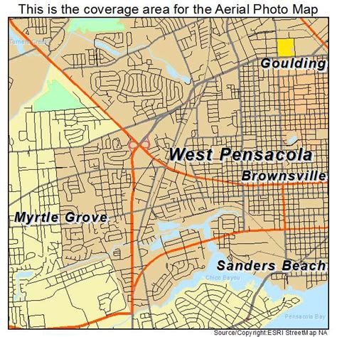 Aerial Photography Map Of West Pensacola Fl Florida