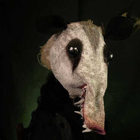 Creepy Cute Burlap Opossum Possum Mask Adult Halloween Etsy