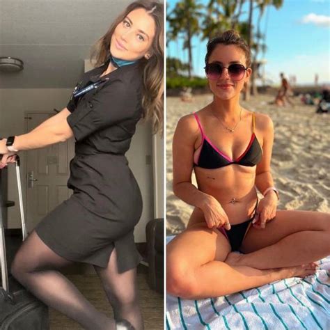 Sexy Flight Attendants With And Without Their Uniforms 33 Pics