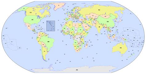World Map W Labels