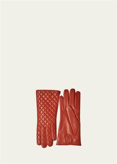 Guanti Giglio Fiorentino Quilted Leather Gloves W Cashmere Lining