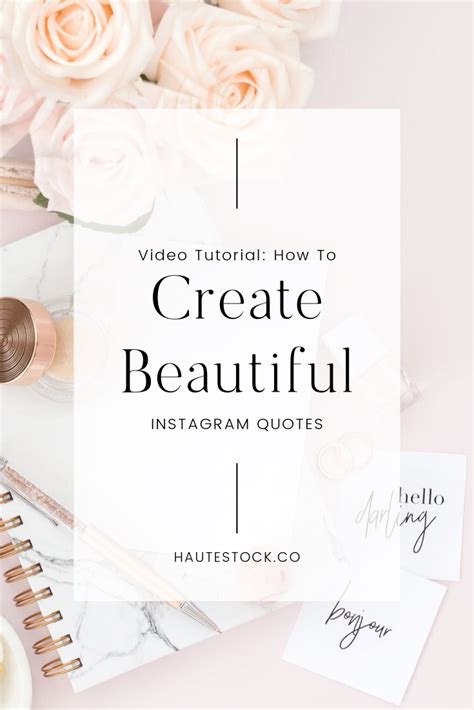 Video Tutorial Create Beautiful Instagram Quotes — Haute Stock